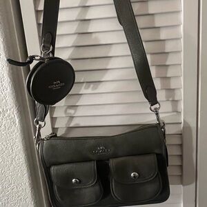 Coach military green crossbody bag